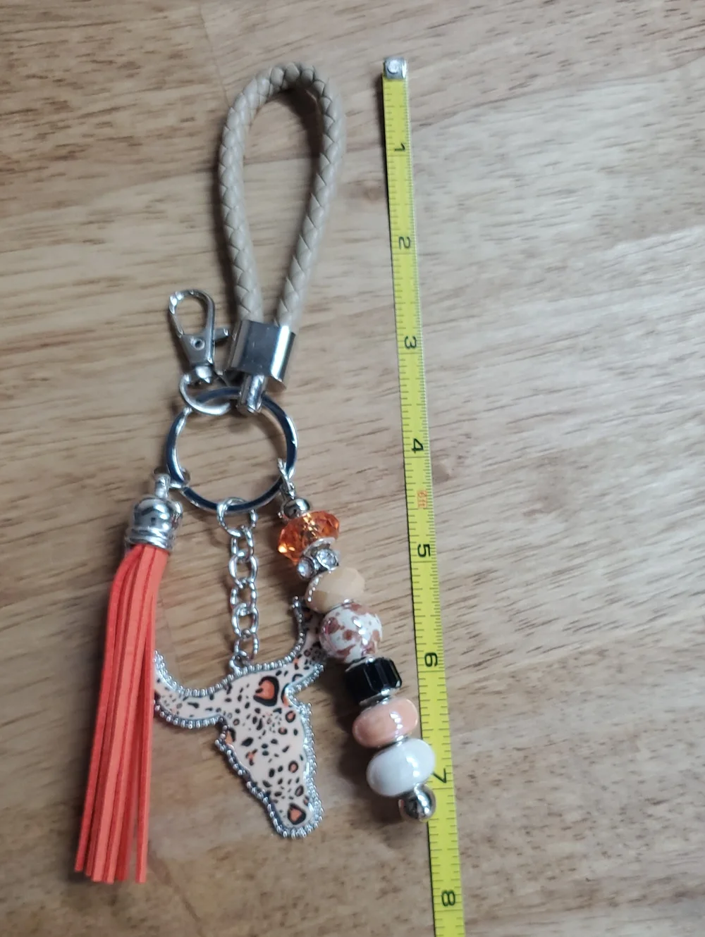 Western Style Orange And Brown Keychain